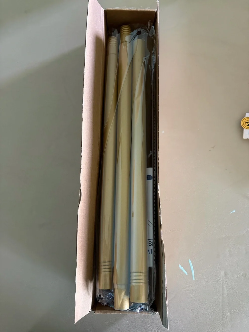 Gold Shower Curtain Rod Set with Decorative Finials - Picture 3 of 4
